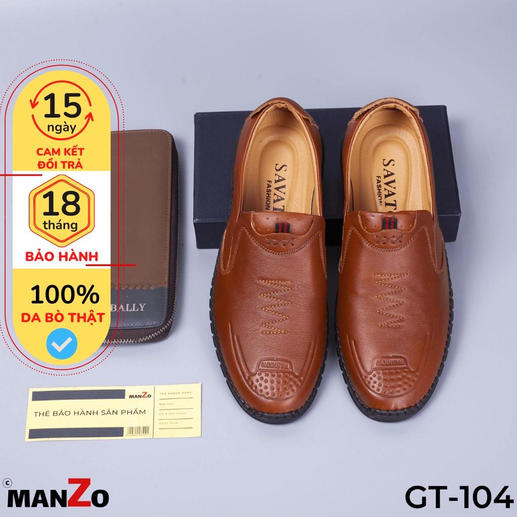 Đen & Nâu - Giày lười da mềm mang rất êm chân - Bảo hành 12 tháng - Manzo store - GT 104