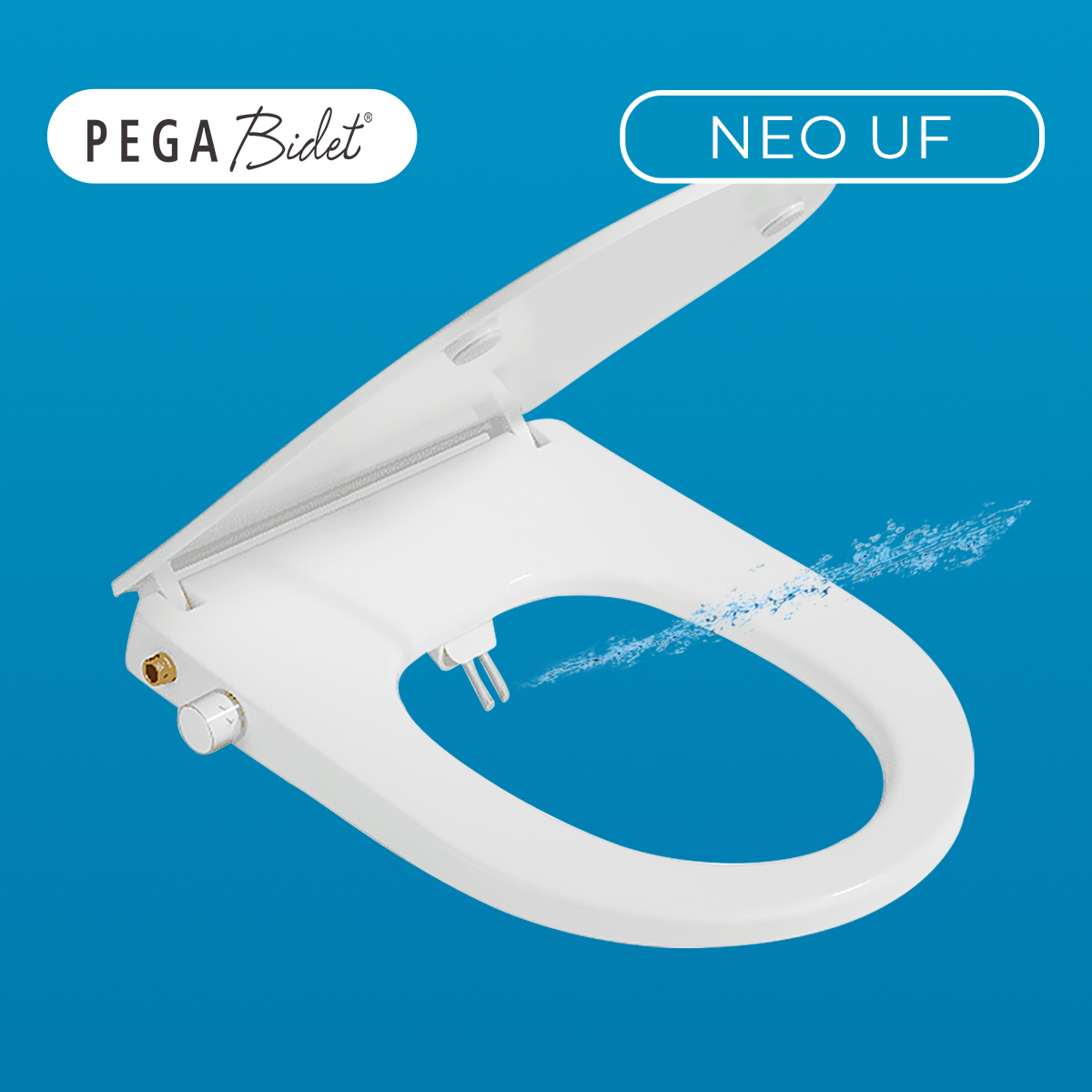Nắp bồn cầu rửa cơ thông minh PEGA Bidet dòng NEO UF 2 vòi phun, có rửa chuyên dụng cho phụ nữ