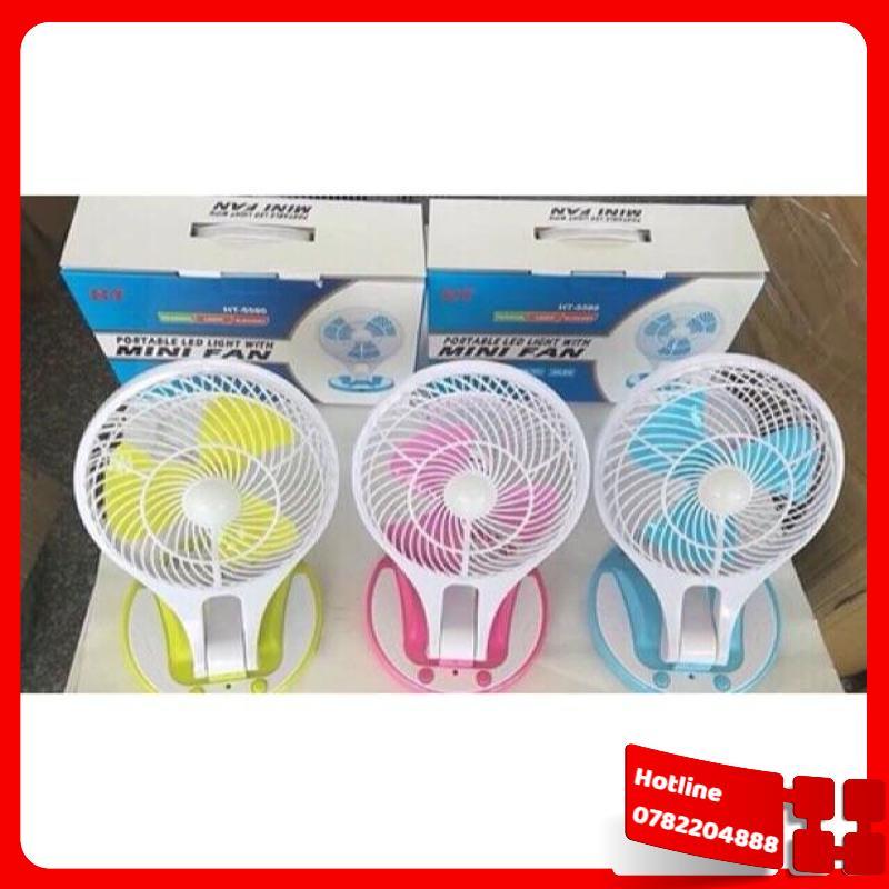 Quạt Tích Điện Mini Fan Có Đèn Led - Loại Tốt