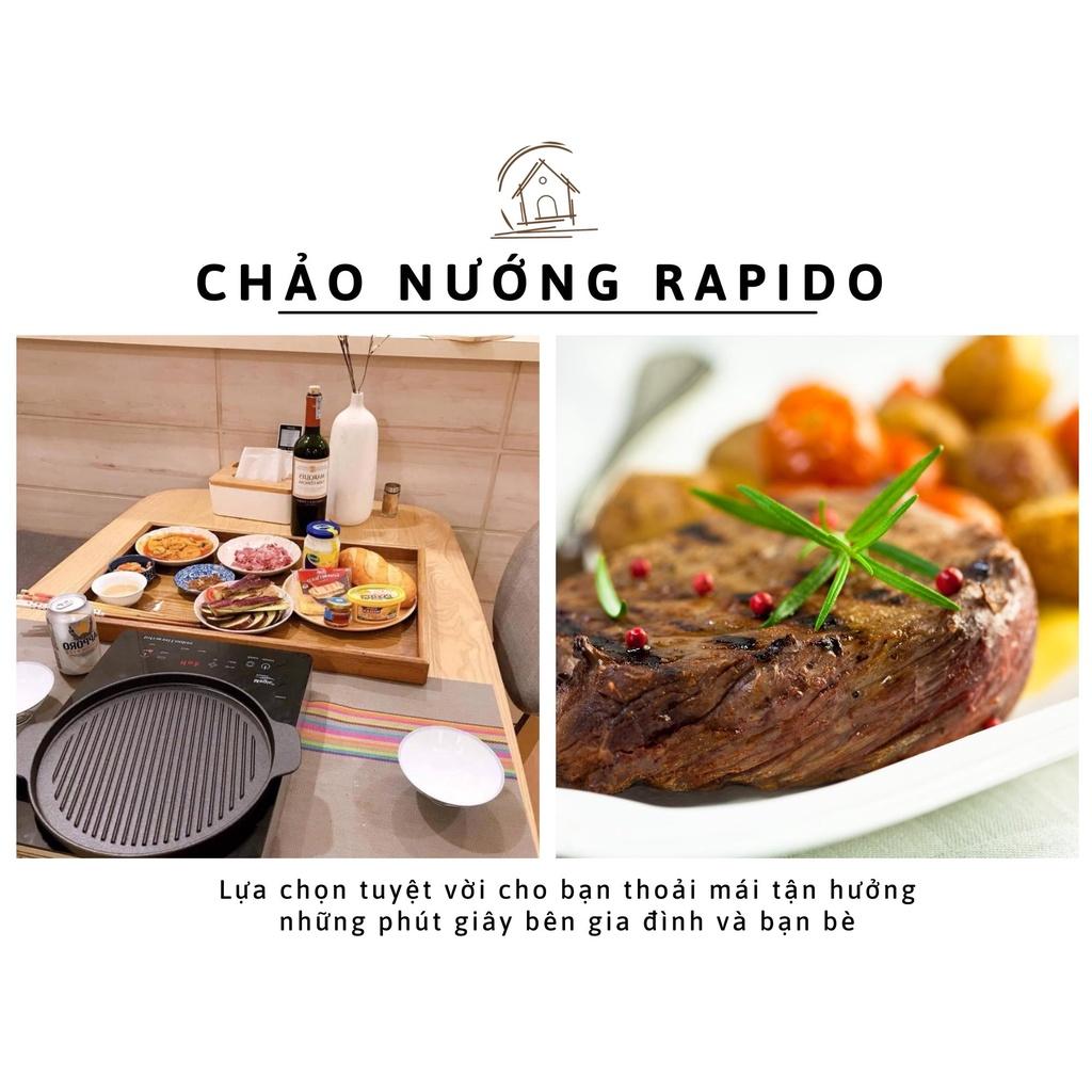 Chảo gang nướng Rapido chống dính 2 lớp - chảo nhỏ gọn, bền đẹp, dùng được cho cả bếp từ và bếp hồng ngoại