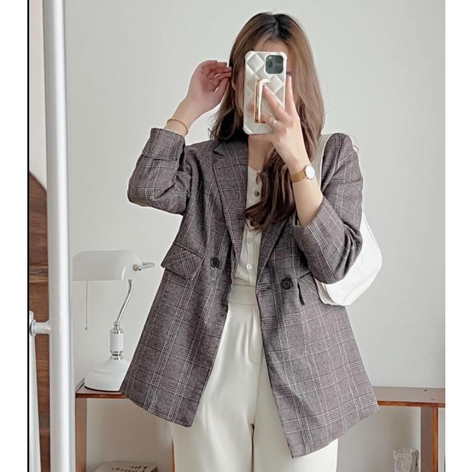 Áo blazer nữ dài tay style Hàn Quốc - Mẫu áo khoác vest nữ mặc đi làm đi chơi