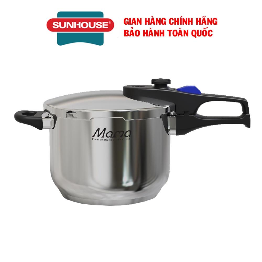 Nồi áp suất inox 304 Sunhouse Mama SHG9906M1, Dung tích 6 Lít, Đường kính 22cm, Sử dụng trên mọi loại bếp, Hàng chính hãng