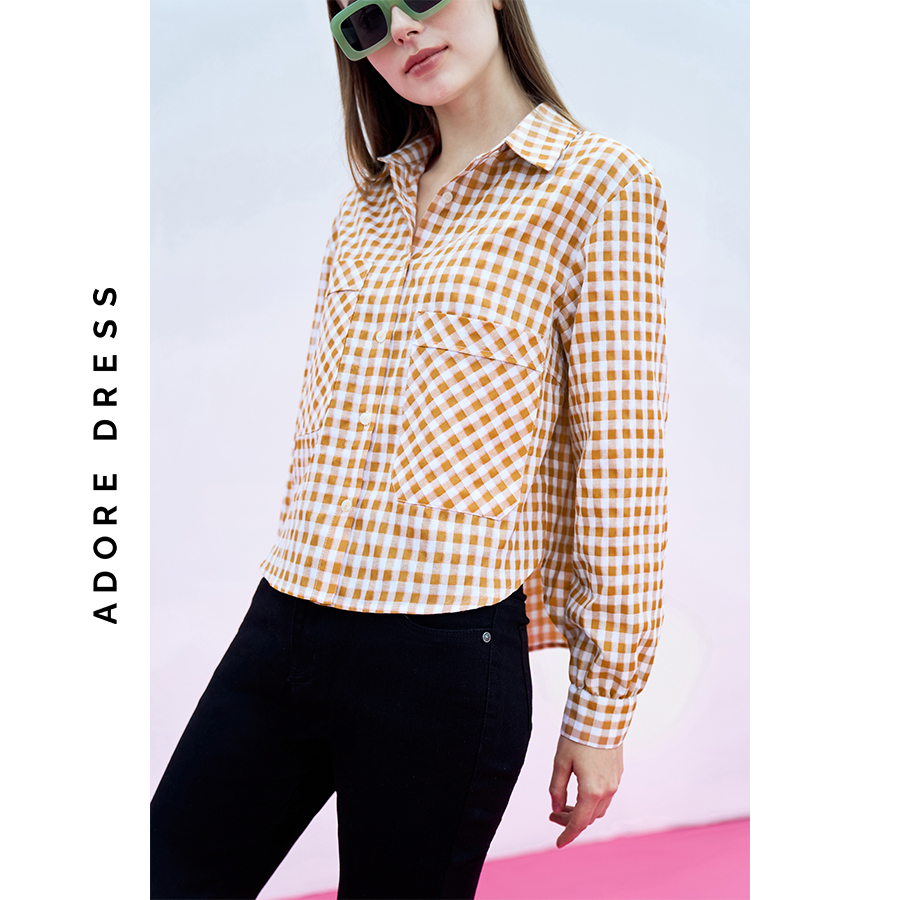 Áo sơ mi Shirts đũi  túi ốp lệch 2 màu 313SH1002 ADORE DRESS