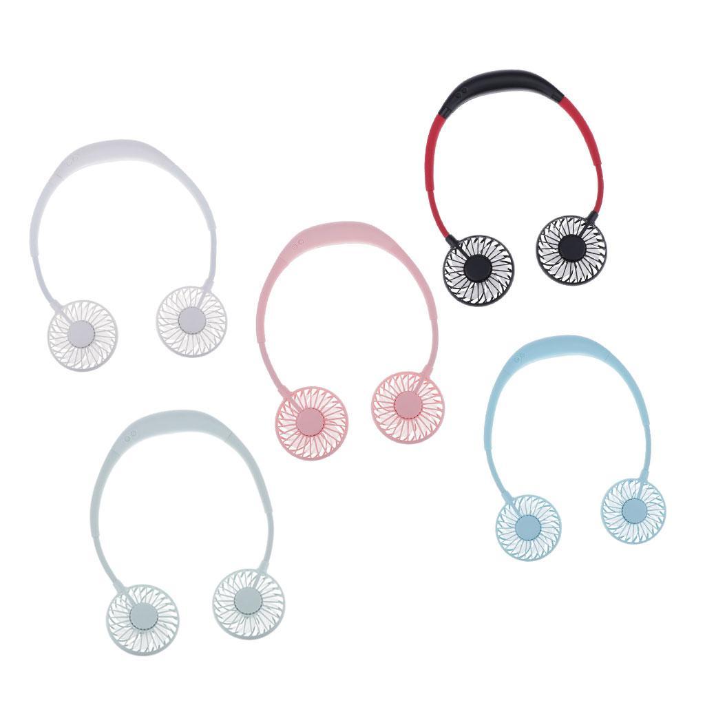 USB Rechargeable Neckband Fan Hands Free Portable Wearable Mini Fan