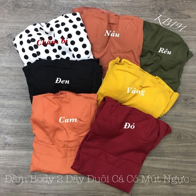 Đầm Body 2 Dây Đuôi Cá Có Mút Ngực
