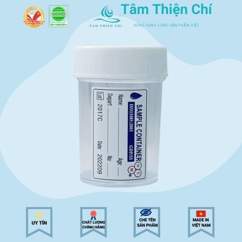 Lọ đựng mẫu bệnh phẩm Nắp trắng có nhãn 55ml Hồng Thiện Mỹ Túi 10 cái