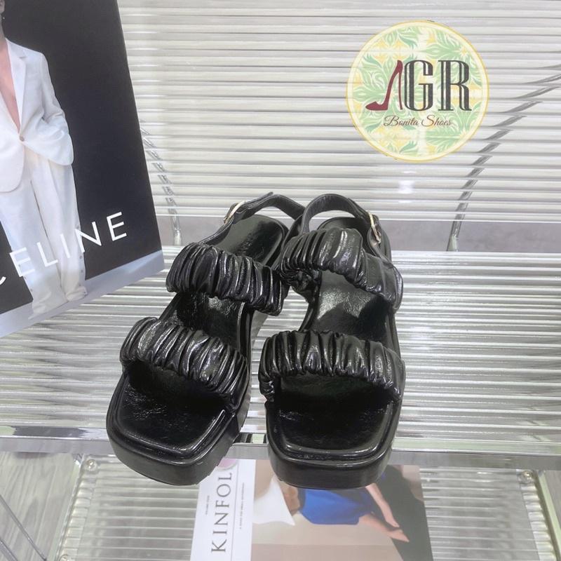 Sandal xuồng 2 quai nhún da siêu mềm cao 3 cm