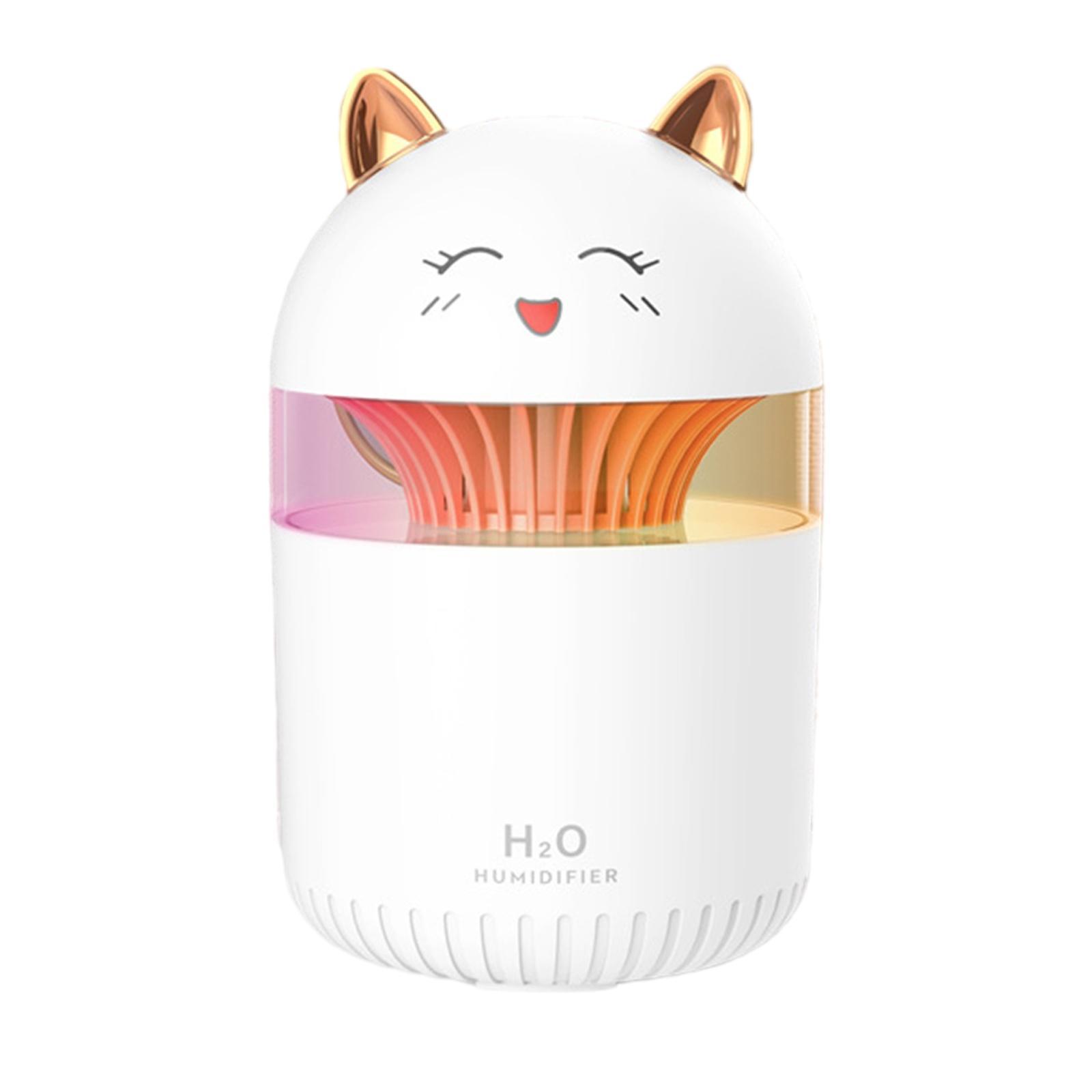 Lovely Cat Air Humidifier with Colorful Atmosphere Light Silent Portable Aromatherapy Diffuser for Car Bedroom SPA Travel Office