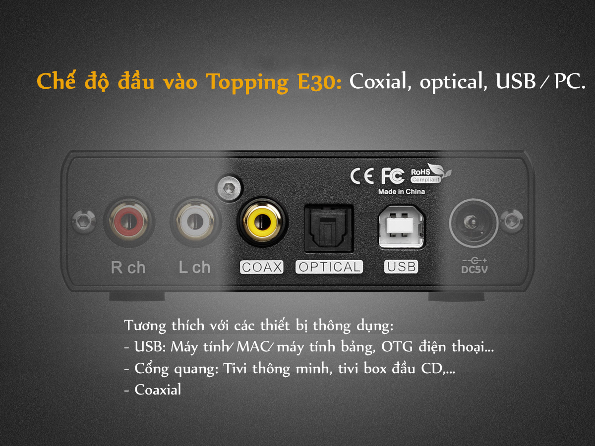 Giải Mã DAC TOPPING E30 - DSD 512 Hàng Chính Hãng