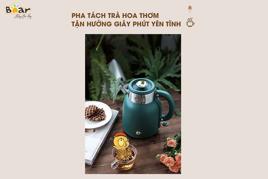 Hình ảnh Ấm Siêu Tốc, Bình Đun Siêu Tốc Phong Cách Cổ Điển Cách Nhiệt, Sang Trọng BEAR ZDH-C15C1 Dung Tích 1.5 Lít, Công Suất 1500 W - Hàng Chính Hãng