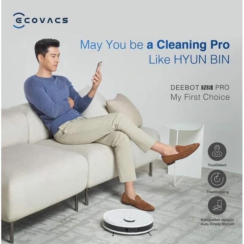 Robot Hút Bụi Lau Nhà Ecovacs Deebot OZMO N8 Pro, Lực Hút MạnhX 2600 Pa, Tự Điều Hướng, Thiết Lập Bản Đồ, Kết Nối App