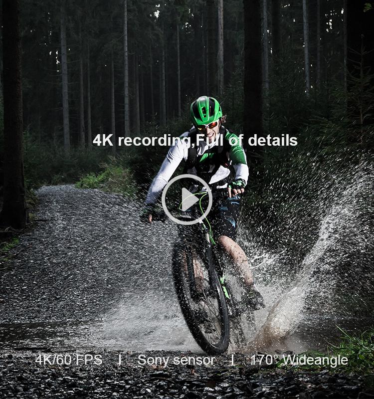 Camera thể thao ngoài trời Điều khiển từ xa WiFi 4K Camera hành động thể thao 20M Độ phân giải ảnh Sport DV