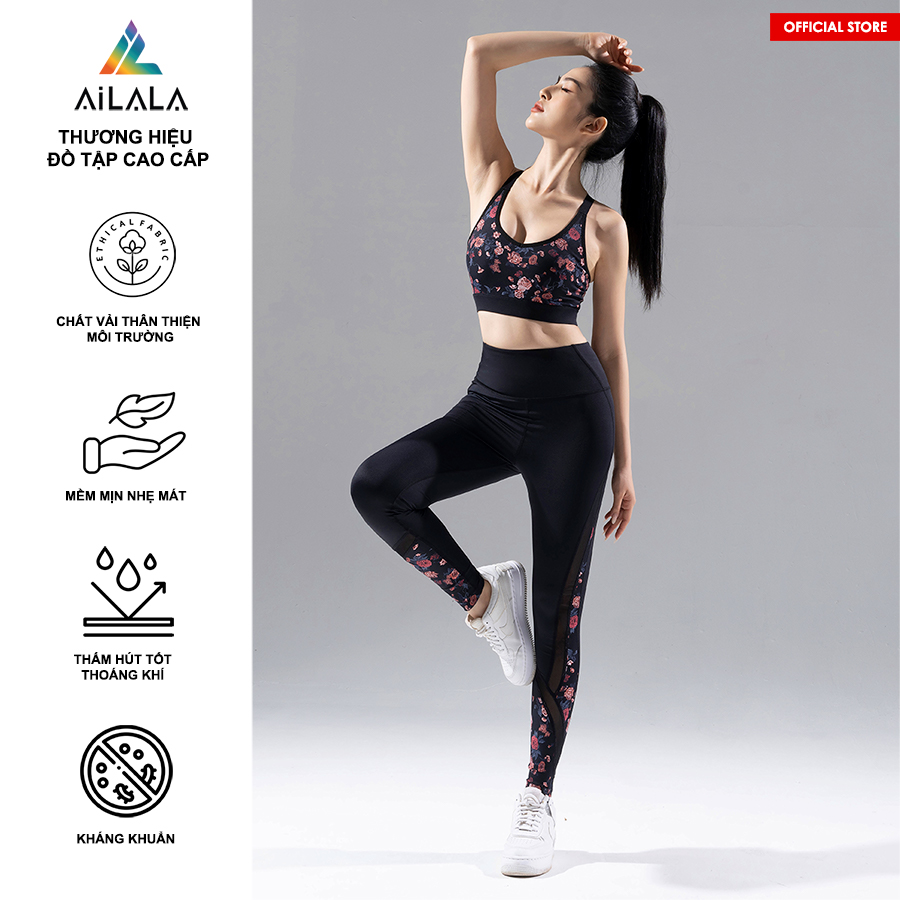 Bộ quần áo thể thao nữ AiLALA LUX58, Đồ tập Yoga Gym Pilates, chất vải Hi-tech cao cấp