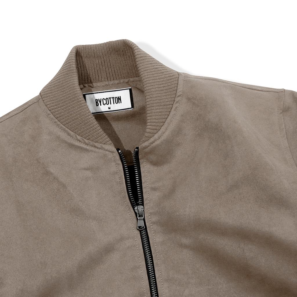 Áo Khoác Nam BY COTTON Light Brown Leather Jacket Bomber