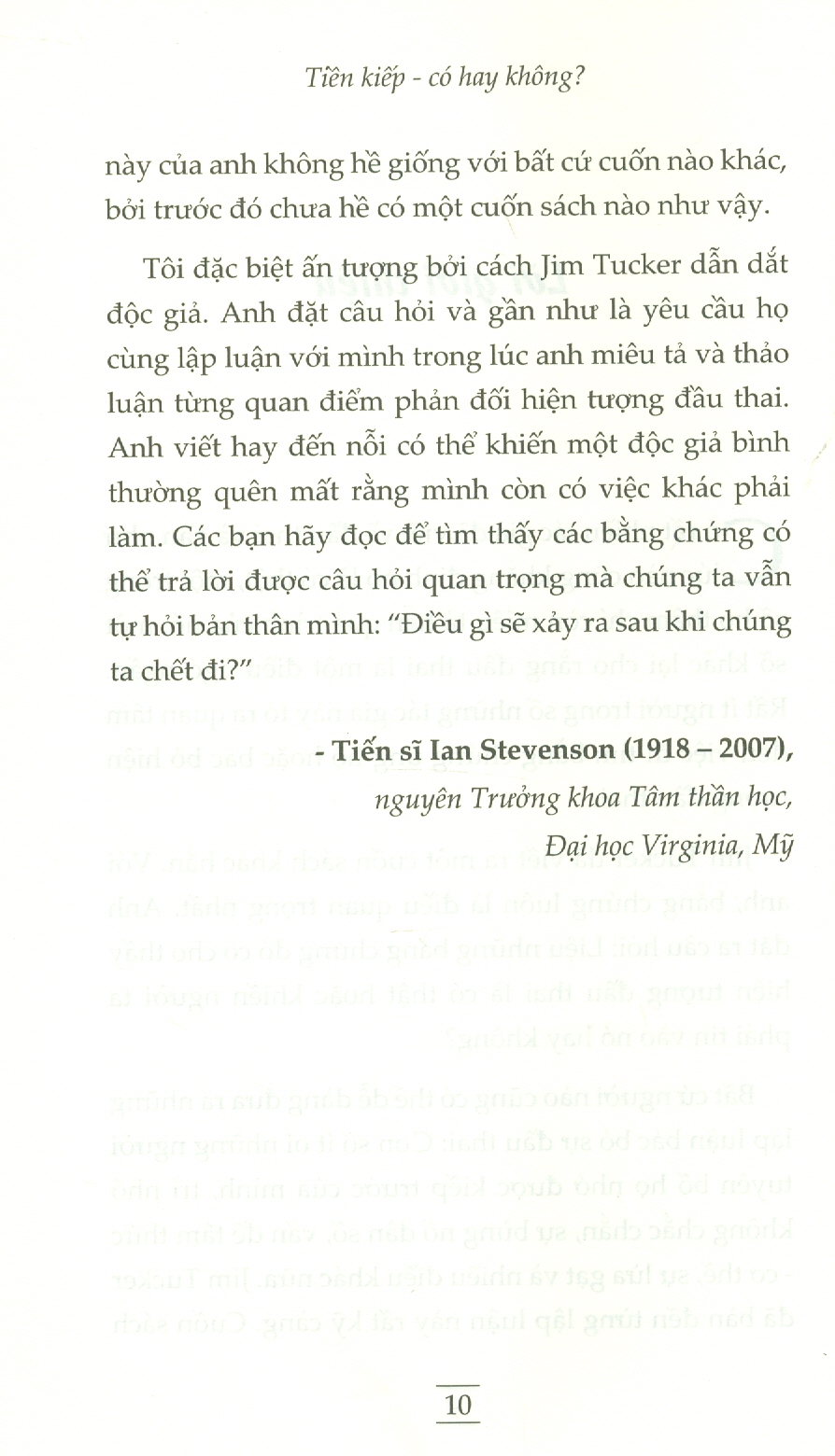 Tiền Kiếp Có Hay Không?