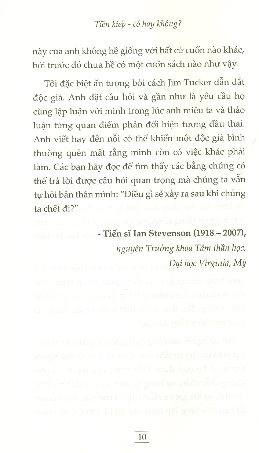 Tiền Kiếp Có Hay Không?