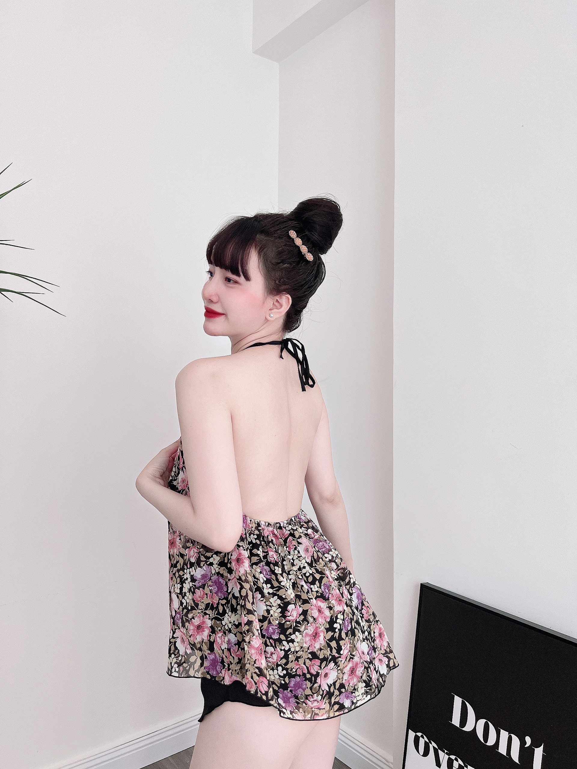 Đồ Bộ Ngủ Lụa 2 Dây Nữ, Bộ Ngủ Sexy Nữ áo voan tơ cổ yếm + quần satin, freesize 40_57kg, tuỳ chiều cao - 7