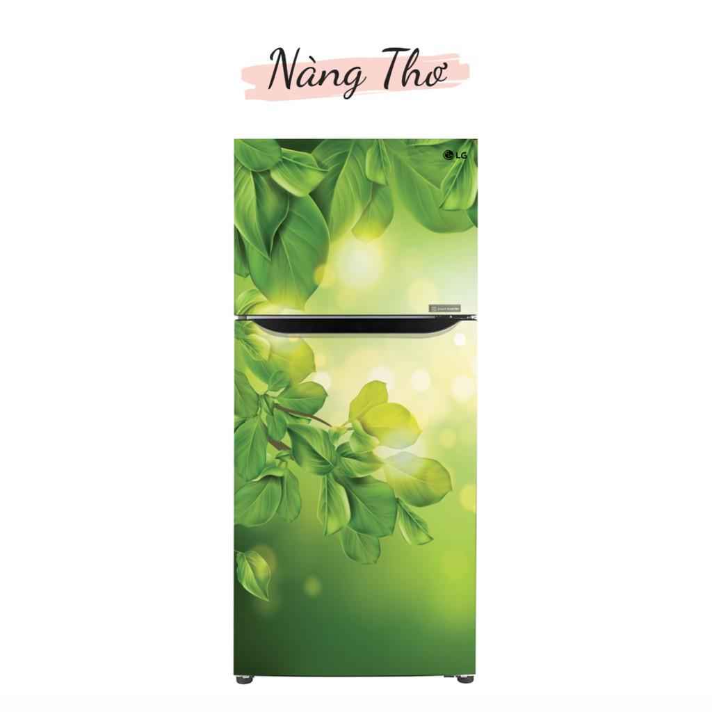 GIẤY DÁN TỦ LẠNH HÌNH LÁ XANH 3D NHIỀU KÍCH THƯỚC_THIẾT KẾ DECAL VIP