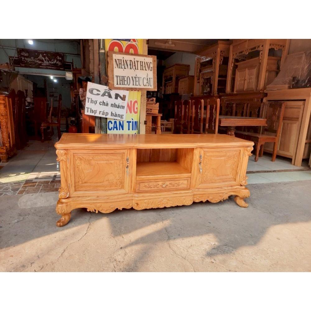 KỆ TIVI GỖ GÕ ĐỎ 1M80, TỦ TIVI BẰNG GỖ , KỆ TỦ PHÒNG KHÁCH TIVI