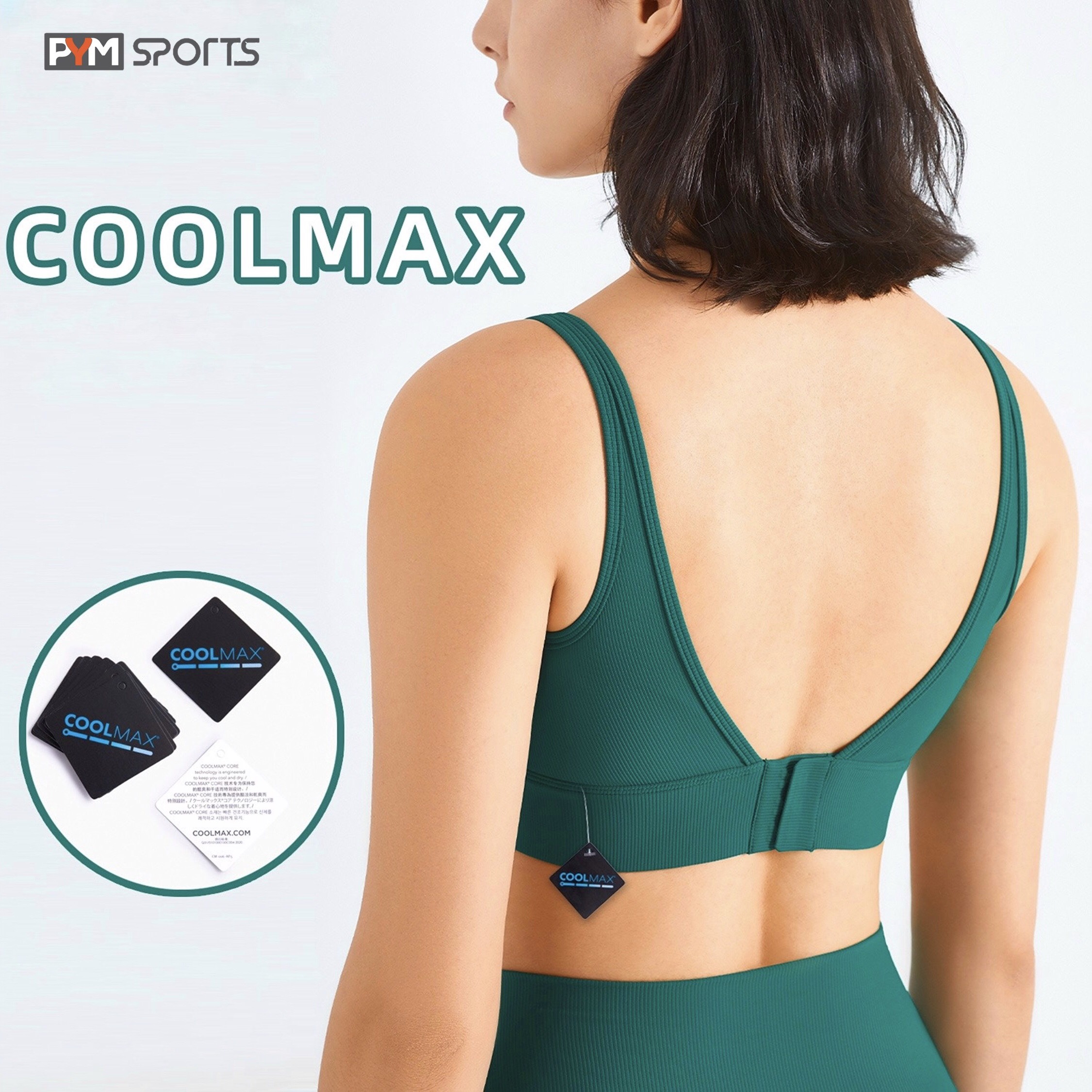 Bra cài sau PYMSPORTS - PYMBR052, Bra yoga, gym kèm mút thấm hút mồ hôi