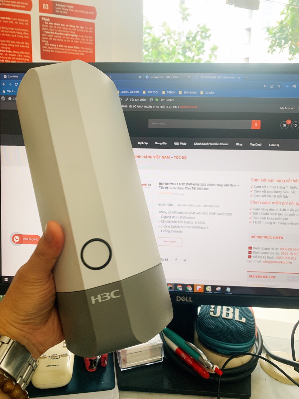 Bộ Phát WiFi 6 Ngoài Trời H3C EWP-WA6120X Hàng Chính Hãng – Tốc Độ 1775 Gbps, Chịu Tải 100 User