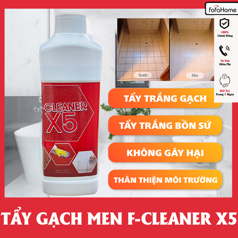 Nước Tẩy Trắng Ron, Sàn Gạch Men Cực Trắng F - Cleaner X5 Siêu Sạch