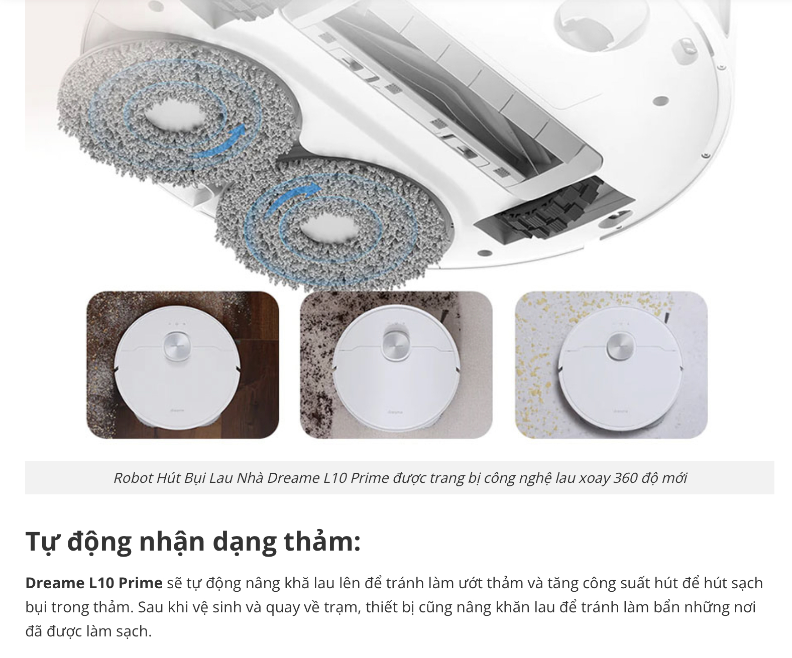 Robot Hút Bụi Lau Nhà Dreame L10 Prime Hàng chính hãng