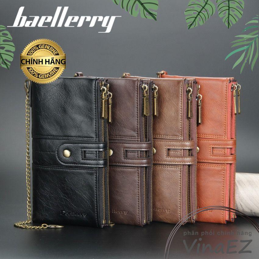 Bóp ví clutch cầm tay nam hàng hiệu với nhiều ngăn với dây treo phong cách vintage - S3229