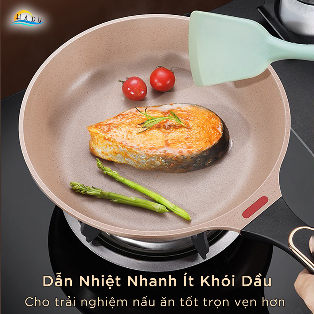 Chảo Đá Chống Dính Ceramic Cao Cấp Bếp Từ Có Nắp 26cm 28cm Cảm Biến Nhiệt Độ Thông Minh Đạt Chất Lượng LFGB Đức SSGP