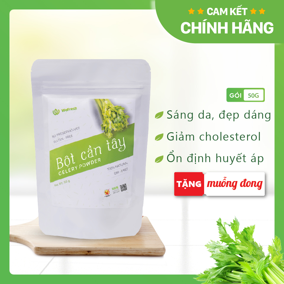 [CHÍNH HÃNG] Bột Cần Tây Sấy Lạnh Nguyên Chất  - Hỗ trợ giảm cân, giảm mỡ bụng, giảm mụn, giảm gút - Gói 50gr