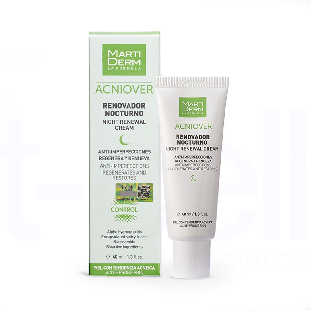 Kem Dưỡng Tái Tạo Ban Đêm Cho Da Dầu Mụn - MartiDerm Acniover Night Renewal Cream (40ml)