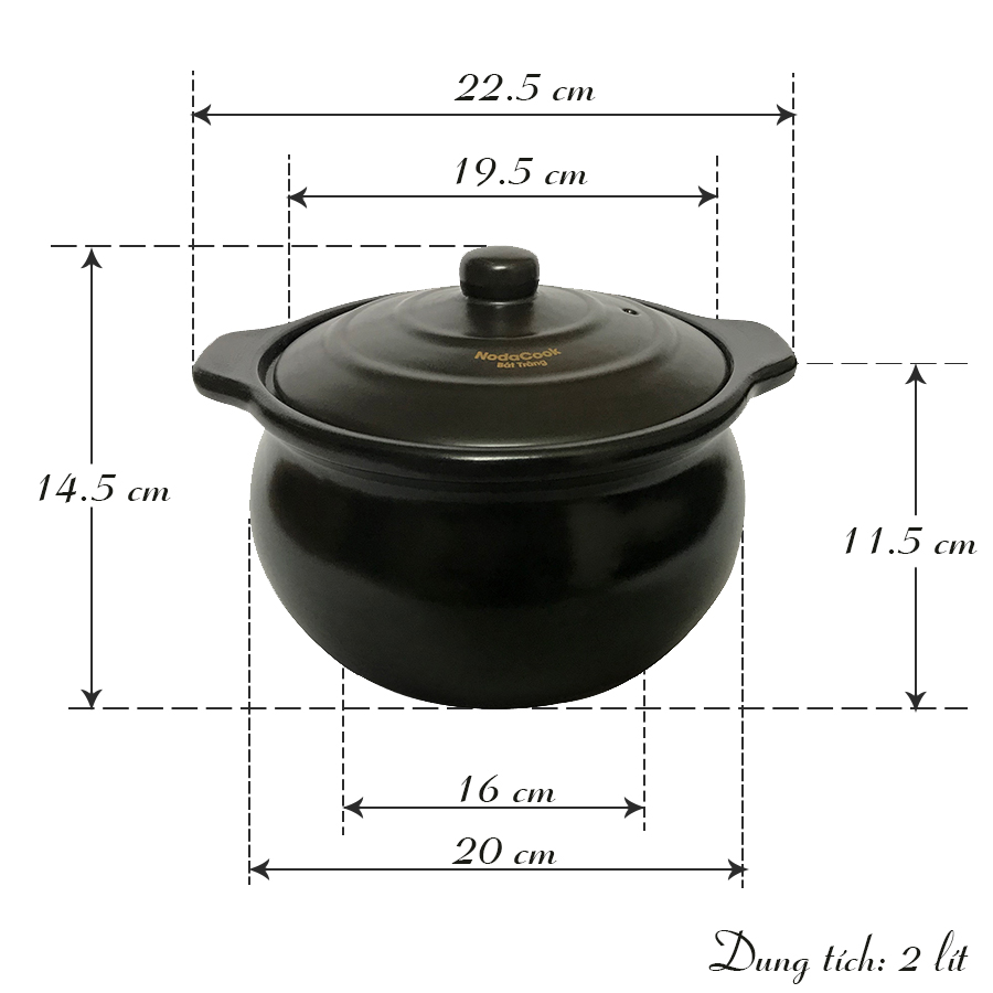 Nồi sứ nấu bếp từ 2 & 3 lít NodaCook