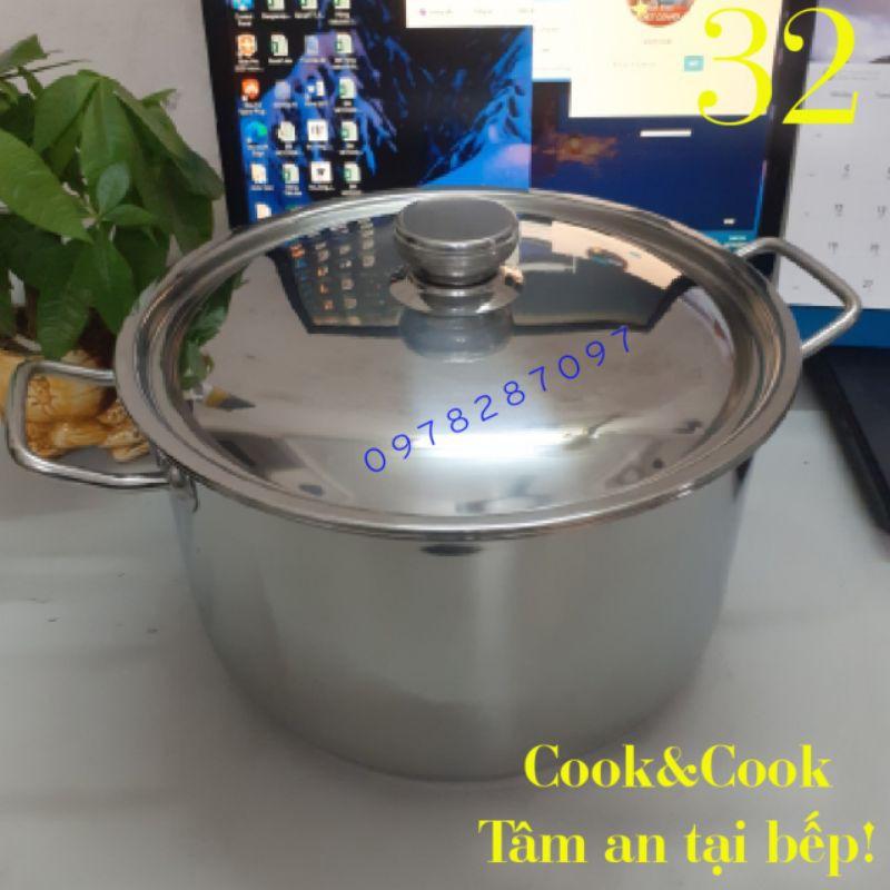 Nồi luộc gà inox 15 lít size 32 đáy từ