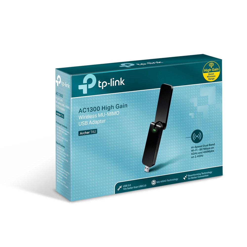 USB Thu Wi-Fi Băng Tần Kép Tp-Link Archer T4U AC1300 - Hàng Chính Hãng