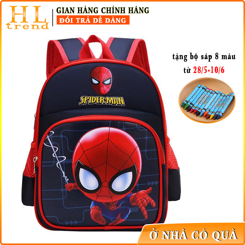 Hàng Chính Hãng Balo Siêu Nhân Người Nhện Batman Cho Bé Trai Học Mầm Non E48