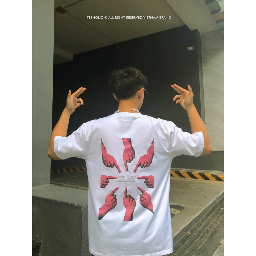 Áo Thun Unisex TeeHolic In Hình Bàn Tay Màu Trắng THS