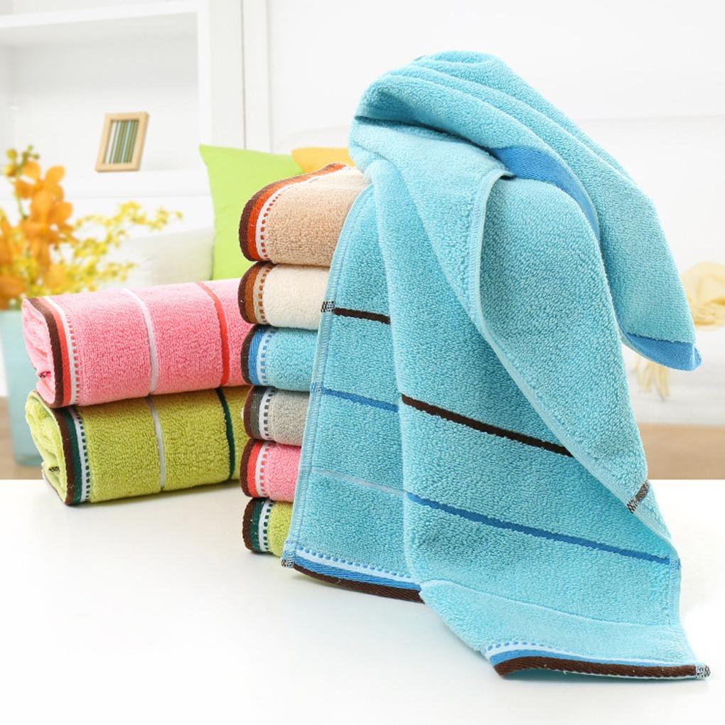 luxuriousion Universal Stripe Cotton Face Towel Absorbention Bathcloth Gift【vollter1