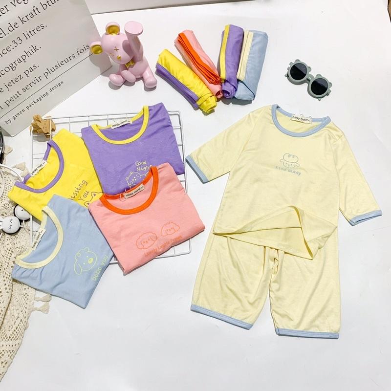 Bộ Quần Áo Dài Tay MINKY MOM Thun Lạnh cho Trẻ Em Bé Trai Bé Gái In Hình Dễ Thương vải mềm mịn thoáng mát TD21