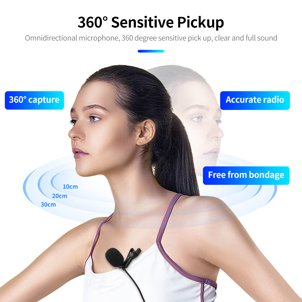 Micrô Đa Hướng 3.5mm Tie-ClIP Mini Cho PC Máy Tính Xách Tay Điện Thoại Di Động