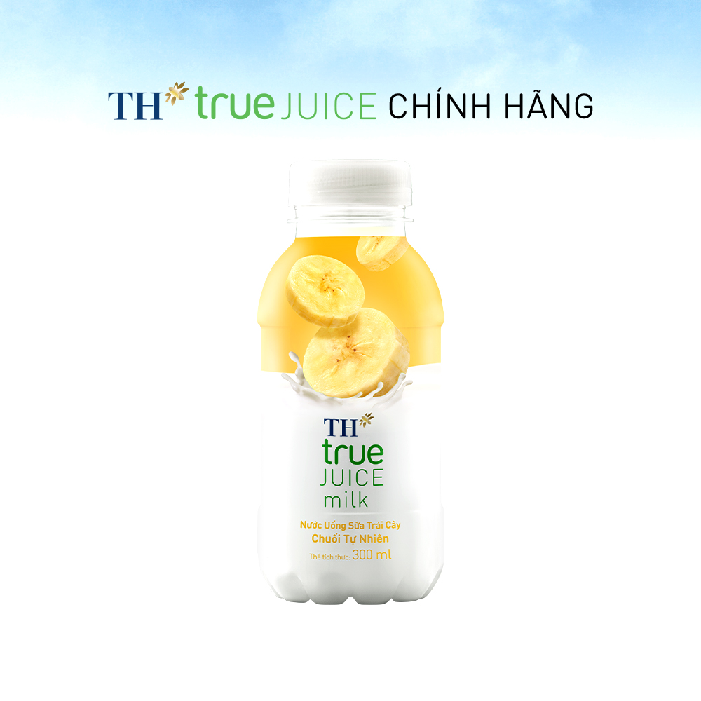 Thùng 24 chai nước uống sữa trái cây chuối tự nhiên TH True Juice Milk 300ml (300ml x 24)