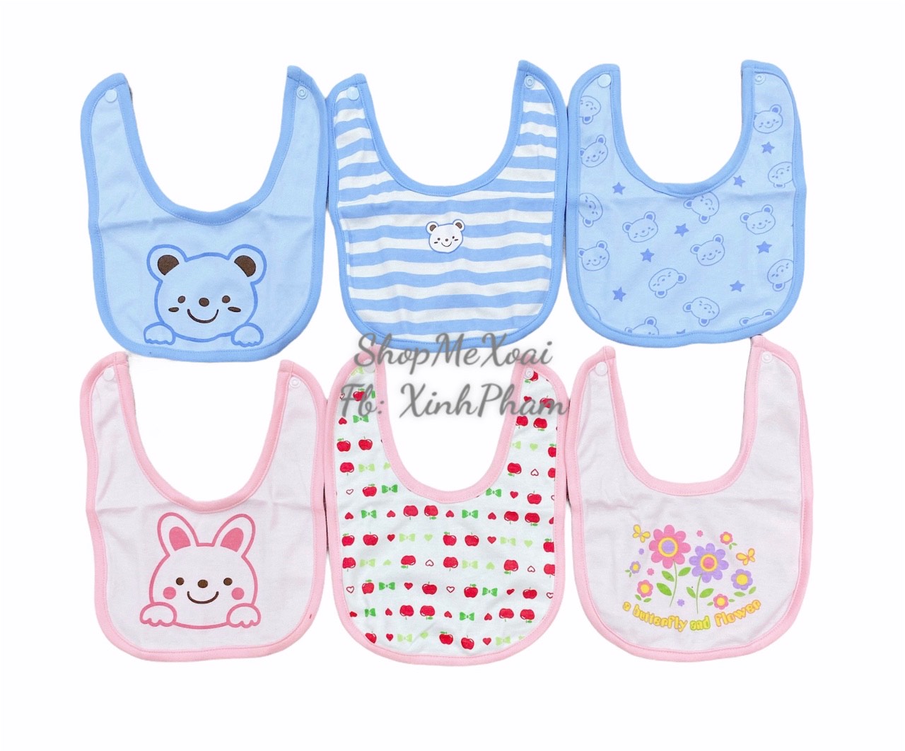 [Sét 3c] Yếm chữ U xuất dư cho bé iu ăn dặm (size 0-9M)