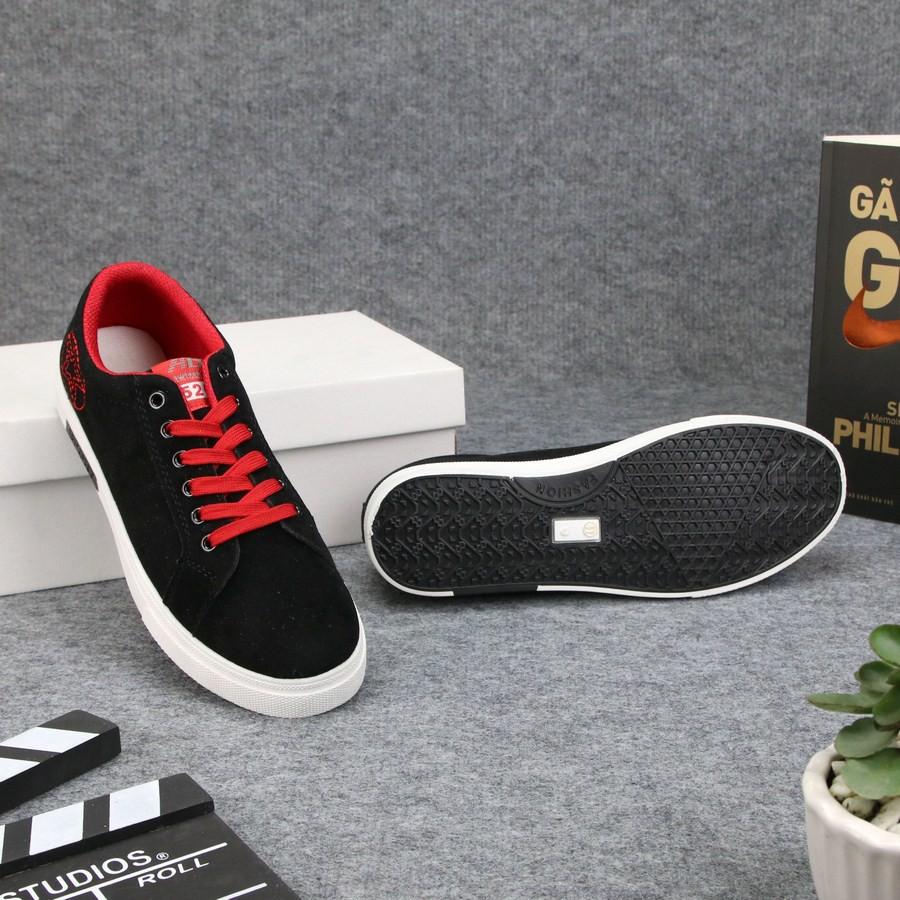 Giày sneaker nam đen sao đỏ chất lượng cao GN371 Gấu Nâu