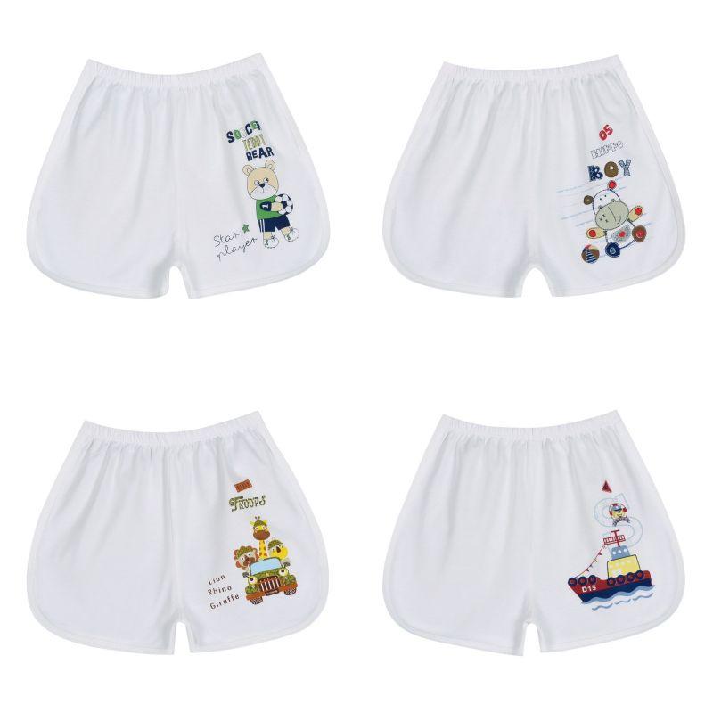 Đủ Size 1-10 bé trai 6-29kg QUẦN SHORT VIỀN TRẮNG HELLO B&amp;B - Hello BB hình in ngẫu nhiên tùy theo size