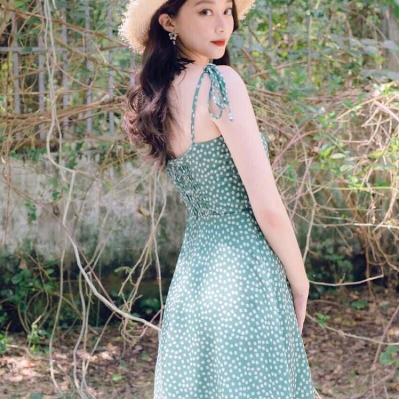 Đầm hoa nhí 2 dây có 2 màu