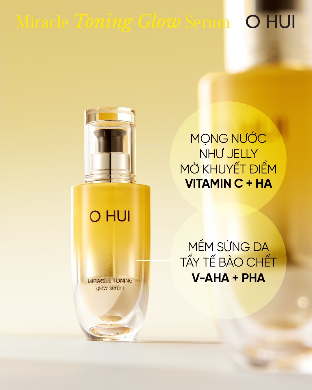 Bộ tinh chất sáng da căn bóng chứa AHA/PHA giúp da săn chắc rạng rỡ OHUI Miracle Toning 100ml