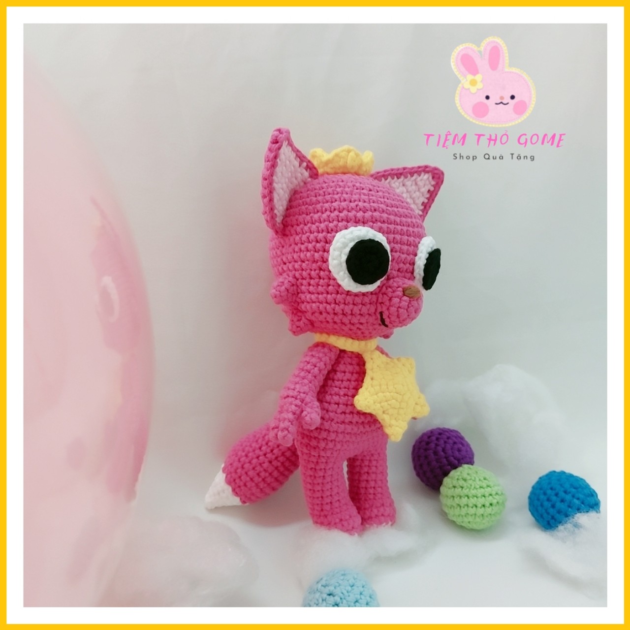 Thú len nhồi bông handmade - Pinkfong - An toàn cho bé