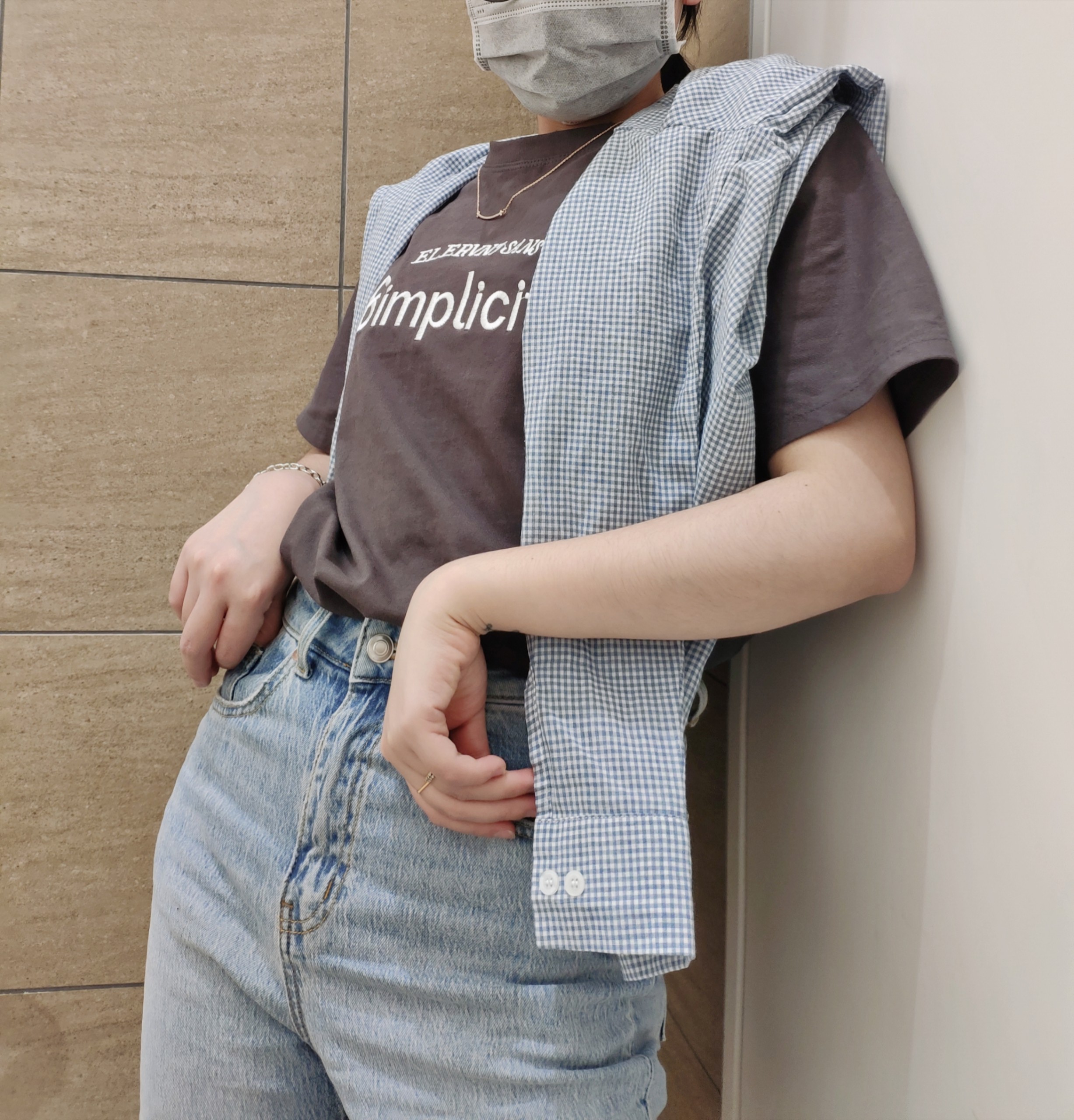 Áo phông nữ tay lửng thêu chữ Simplicite đẹp hàng chuẩn Quảng Châu 3158 cao cấp thời trang giá rẻ