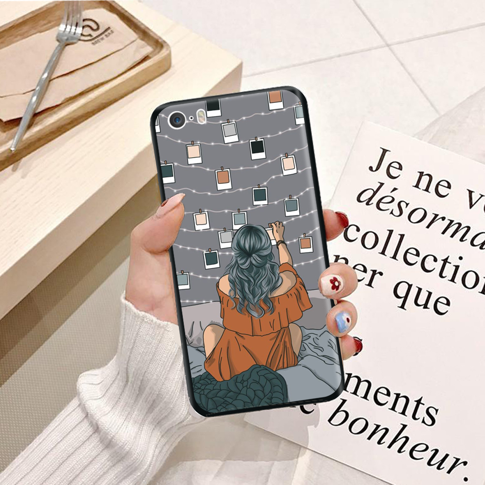 Ốp lưng điện thoại iPhone 5 viền silicon dẻo TPU  hình Cô Nàng Cá Tính - Hàng chính hãng