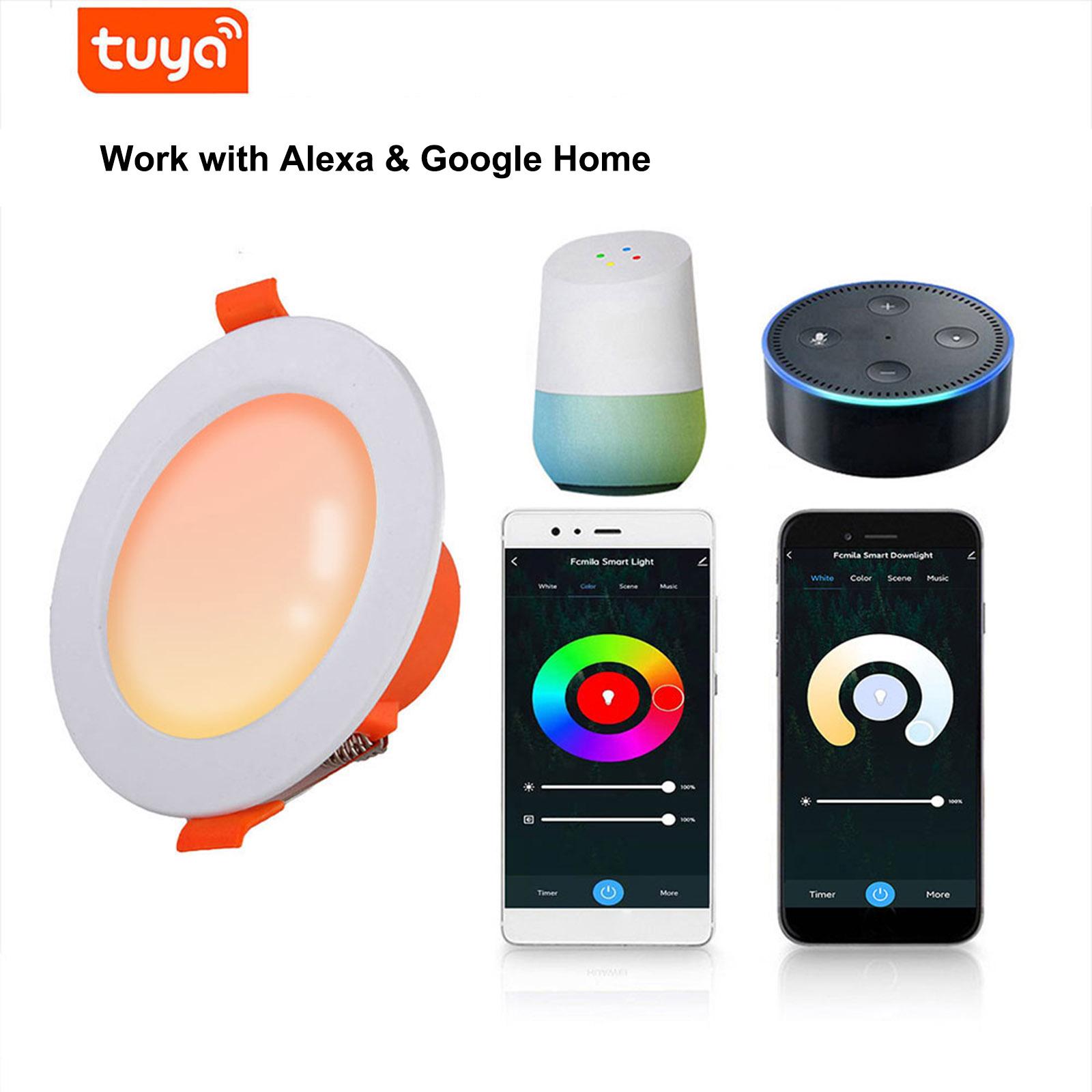 6W WiFi LED Downlight for Ceiling Home Color Change LED Recessed Spotlight APP Control RGB Multicolor Aluminum Spotlight