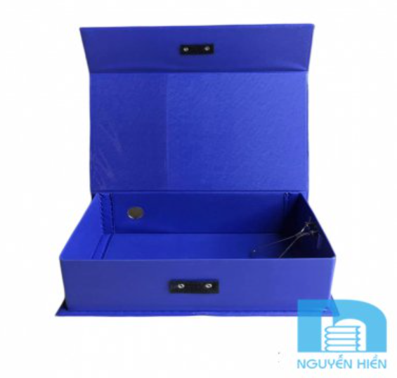 Bìa hộp xi 10cm có lỗ và kẹp